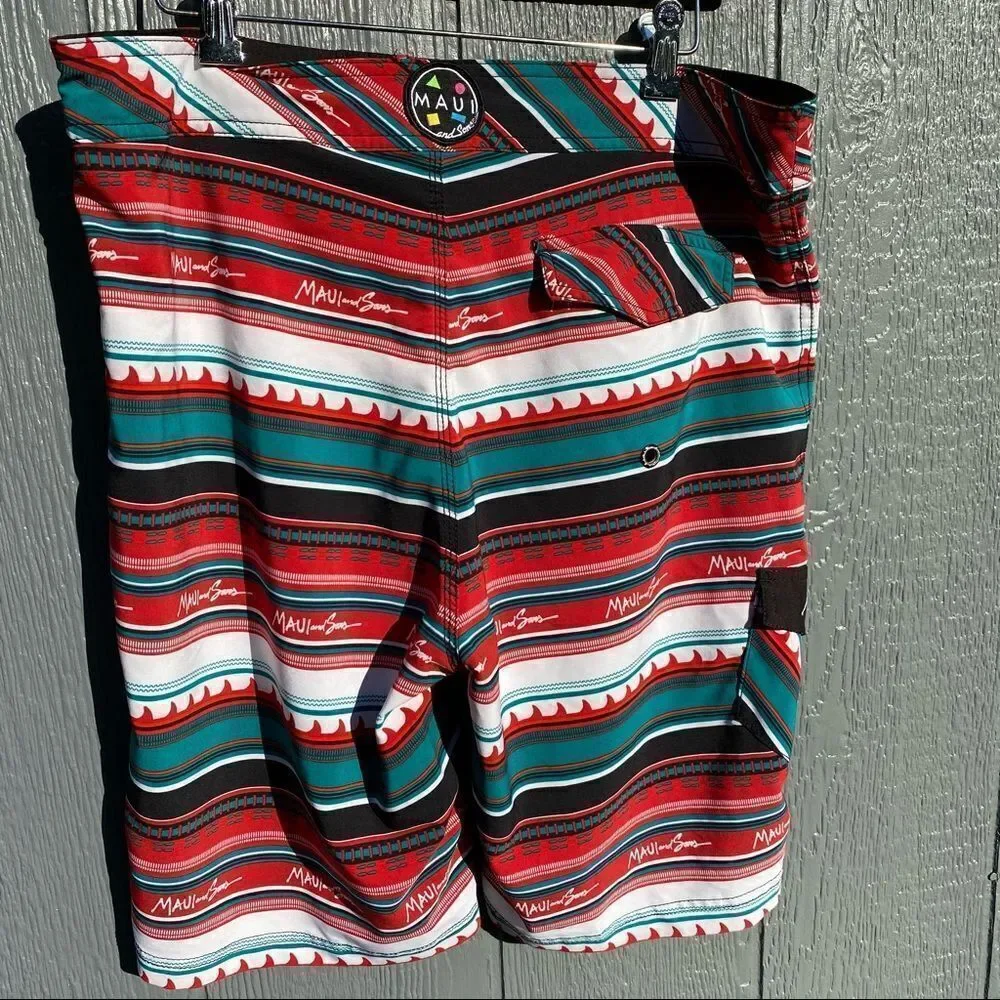 Maui And Sons Black Shark Swim Trunks